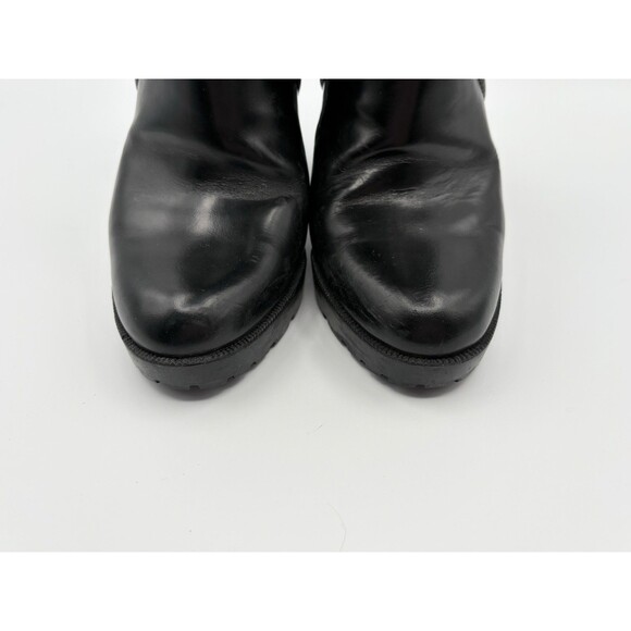 Gucci Black Leather Ankle Boots w/Knit Fold Over Accent & GG Logo Sz EU 36.5 - Picture 4 of 12
